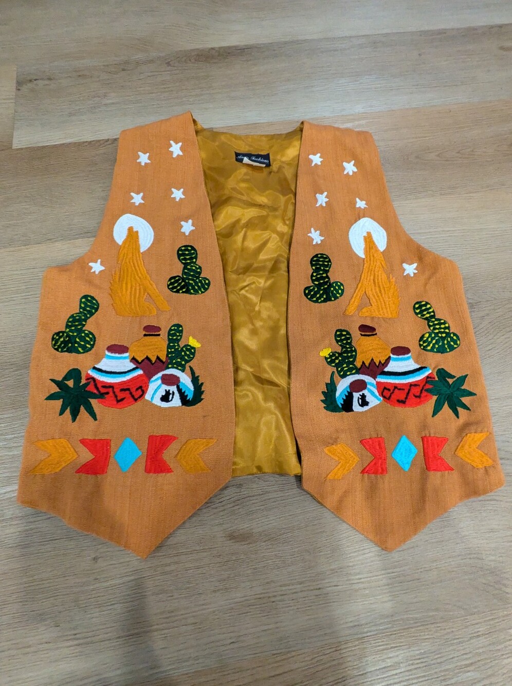 Ana's Fashion Vest Cowboy Western Embroidery Size L